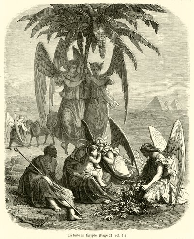 Die Flucht nach Ägypten (Gravur) von French School
