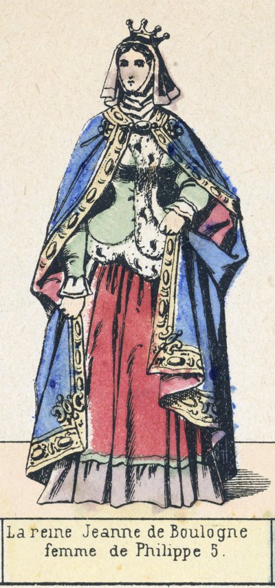 Königin Jeanne von Boulogne, Frau von Philipp V. von French School