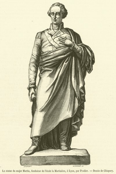 Die Statue von Major Martin, Gründer der Schule La Martiniere, in Lyon von French School