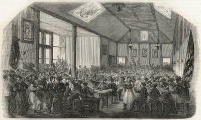 Die Taverne der Ruderer in Bercy im 19. Jahrhundert - Gravur in „Tableau-de-Paris“ von Edmond Texier 1852 von French School