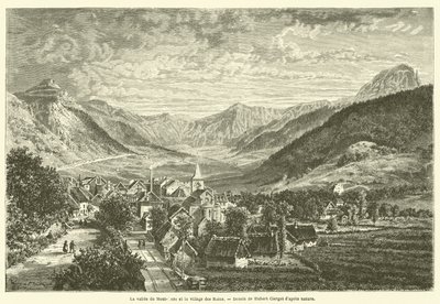 Das Tal von Mont-Dore und das Dorf der Bäder (Stich) von French School