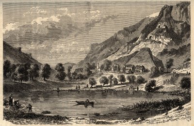 Le Lauzet-Ubaye - Der See von Lauzet - Gemeinde im Département Alpes-de-Haute-Provence im Südosten Frankreichs - Gravur in „PATRIE - DESCRIPTION PICTURESQUE DE LA FRANCE EN 6 VOLUMES“ von Lucien Huard - Ende des 19. Jahrhunderts von French School