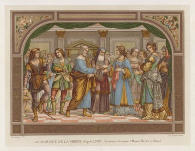 Die Hochzeit der Jungfrau, nach Luini, Freskenmalerei, Brera-Museum, Mailand von French School
