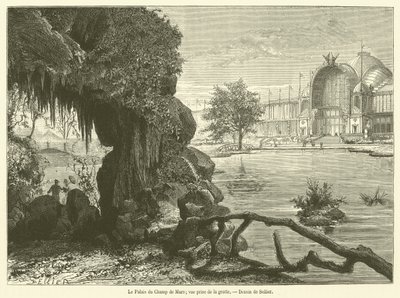 Der Palast des Marsfeldes, Blick aus der Grotte (Stich) von French School