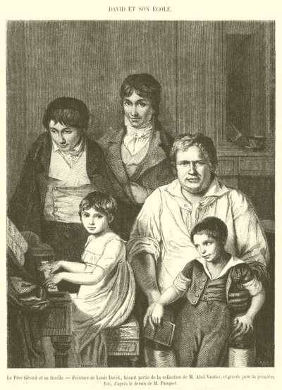 Vater Gerard und seine Familie (Gravur) von French School