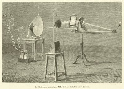 Der sprechende Photophon von Graham Bell und Summer Tainter von French School