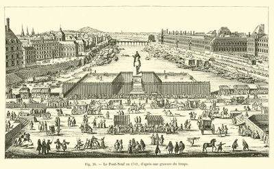 Pont-Neuf im Jahr 1702, nach einem zeitgenössischen Stich von French School