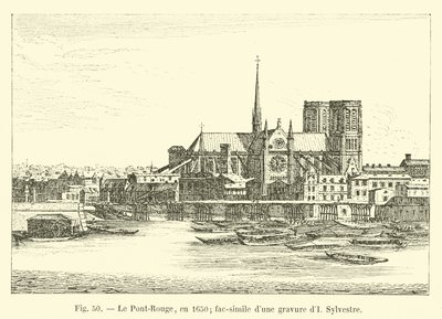 Le Pont-Rouge, im Jahr 1650, Faksimile eines Stichs von I. Sylvestre von French School