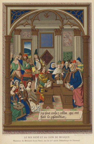 Le Roi Rene et sa Cour de Musique (Chromolithographie) von French School