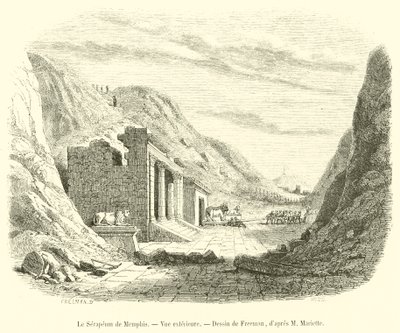 Das Serapeum von Memphis, Außenansicht von French School