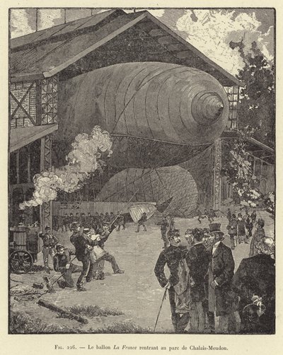 Der Ballon La France kehrt in den Park von Chalais-Meudon zurück von French School