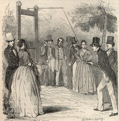 Das Taubenspiel im Jardin Mabille in Paris im 19. Jahrhundert - Gravur in „Tableau-de-Paris“ von Edmond Texier 1852 von French School