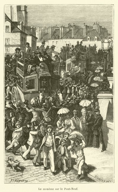 Der Monome auf der Pont-Neuf (Gravur) von French School