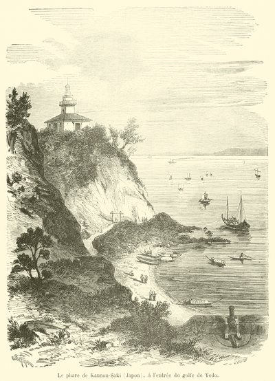 Der Leuchtturm von Kannon-Saki (Japan) am Eingang des Golfs von Yedo von French School