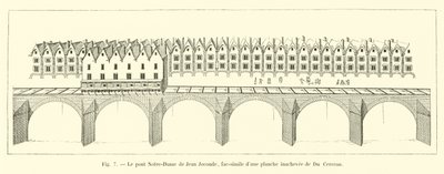 Pont Notre-Dame von Jean Joconde, Faksimile einer unvollendeten Platte von Du Cerceau von French School