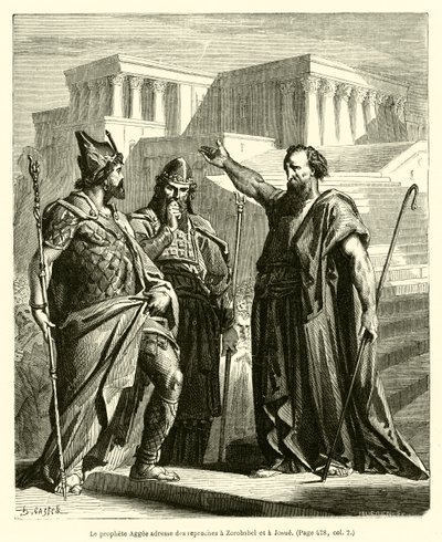 Der Prophet Haggai tadelt Serubbabel und Josua von French School