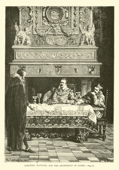 Lemaitre, Mayenne und der Erzbischof von Lyon von French School