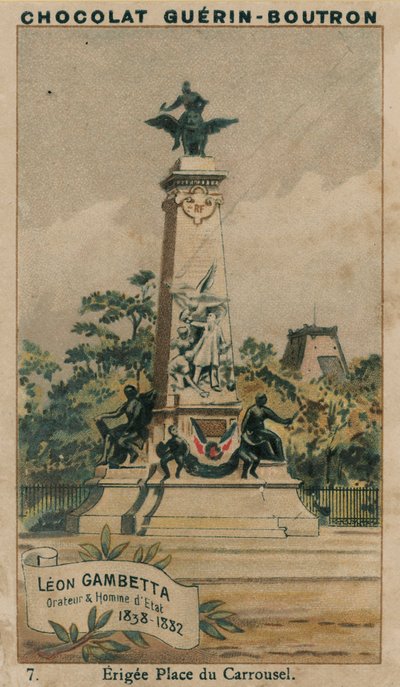 Léon Gambetta, Redner und Staatsmann, 1838-1882, errichtet am Place du Carrousel von French School
