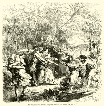 Die Benjaminiter entführen die jungen Mädchen von Silo von French School