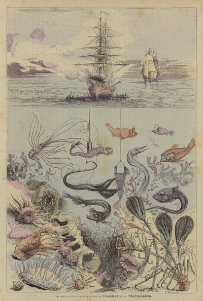 Die Unterwassererkundungen des Talisman und des Arbeiters von French School