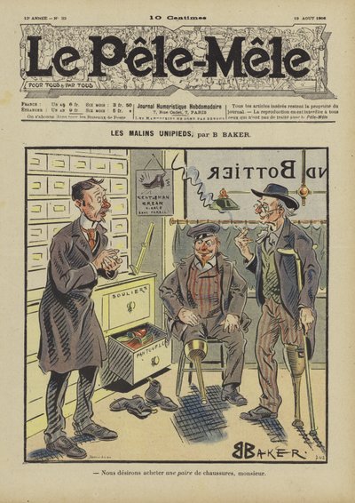 Les malins unipieds. Illustration für Le Pele-Mele von French School