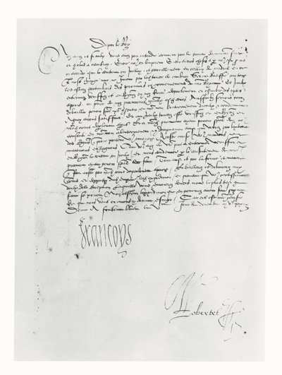 Brief von Franz I. von Frankreich an das Parlament von Bordeaux von French School