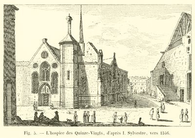 Das Hospiz der Quinze-Vingts, nach I. Sylvestre, um 1546 von French School