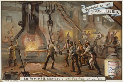 Liebig-Karte mit der Eisenindustrie von French School