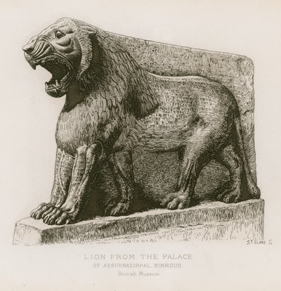 Löwe aus dem Palast von Assurnasirpal, Nimrud, British Museum von French School