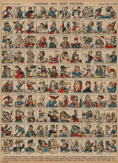 Lotterie von hundert Figuren von French School