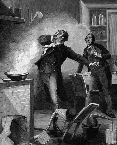 Louis-Joseph Gay-Lussac (1778-1850), französischer Physiker und Chemiker, der bei seinen Experimenten mit Kalium einen Unfall erlitt von French School
