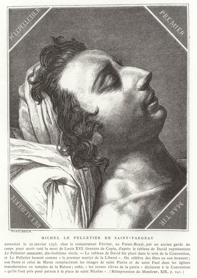 Louis-Michel le Peletier, Marquis de Saint-Fargeau, französischer Revolutionspolitiker, 1793 von French School