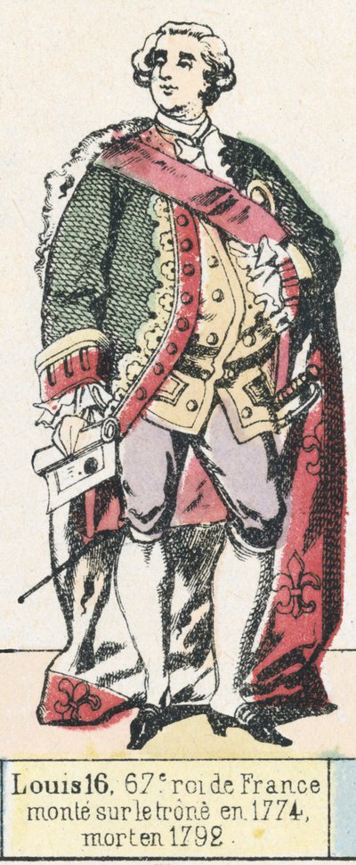 Ludwig XVI., 67. König von Frankreich, bestieg den Thron 1774, gestorben 1792 von French School