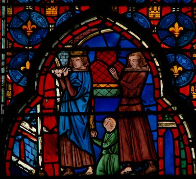 Ludwig IX. trägt Reliquien in die Sainte-Chapelle, unterstützt von Robert D