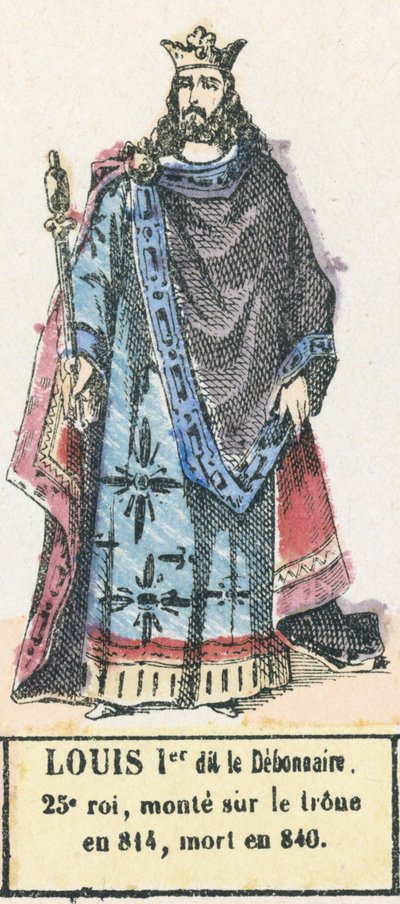 Ludwig I. der Fromme, 25. König, bestieg den Thron 814, gestorben 840 von French School