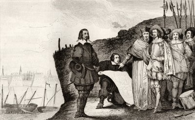 Ludwig XIII. (1602-43) bei der Belagerung von La Rochelle im Oktober 1628, aus 