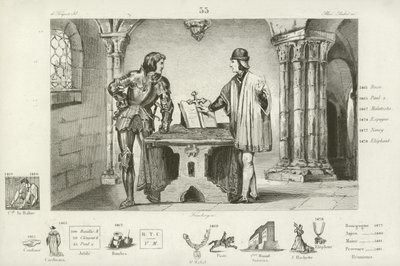 Ludwig XI. von Frankreich wird von Karl dem Kühnen von Burgund in Peronne gefangen gehalten, 1468 von French School