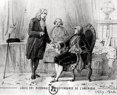 Ludwig XVI. (1754-1793) erkennt die amerikanische Unabhängigkeit 1783 an von French School