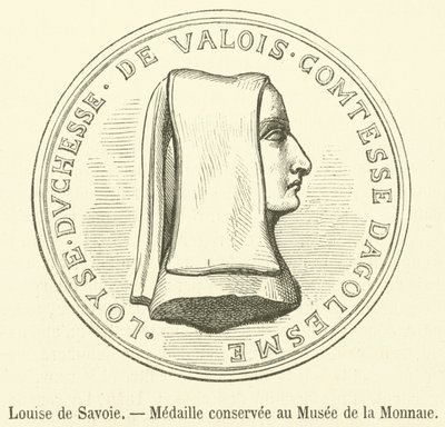 Louise de Savoie, Medaille aufbewahrt im Münzmuseum (Stich) von French School