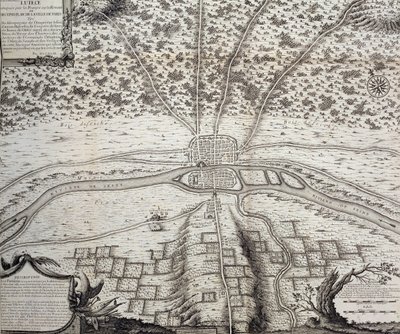 Lutetia oder der zweite Plan von Paris im 4. und 5. Jahrhundert n. Chr., 1722 von French School