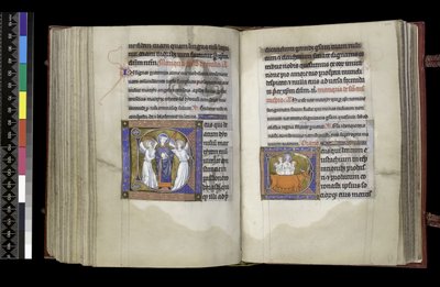 Fürbitte zu St. Denis und Fürbitte zu St. Eustachius, aus dem Psalter und Stundenbuch der Isabella von Frankreich, Paris, um 1265-70 von French School