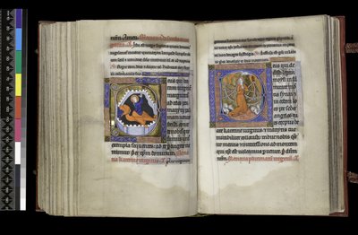Fürbitte an St. Margareta und Fürbitte an St. Katharina, aus dem Psalter und Stundenbuch von Isabella von Frankreich, Paris, ca. 1265-70 von French School