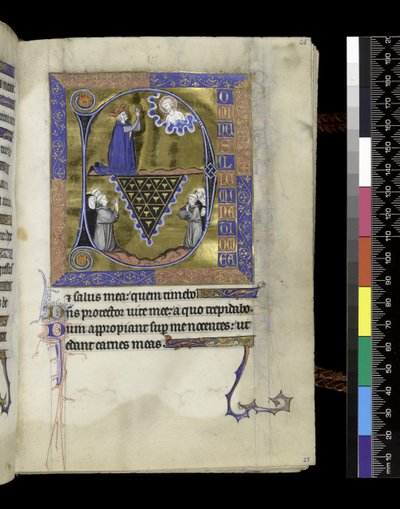 David betet zu Gott, Folio aus dem Psalter und Stundenbuch der Isabella von Frankreich, Paris, ca. 1265-70 von French School