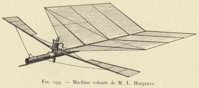 Flugmaschine von M L Hargrave (Gravur) von French School