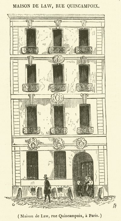 Haus von Law, Rue Quincampoix, in Paris von French School