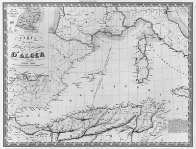 Karte für die Algier-Expedition, 1830 von French School