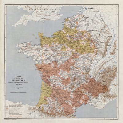 Karte von Frankreich zur Zeit von Jeanne d