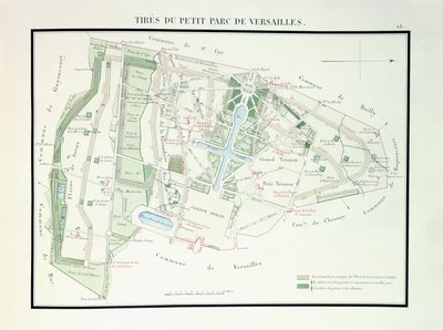 Karte des Kleinen Parks von Versailles, 1818-1819 von French School