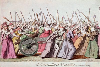Marsch der Frauen auf Versailles, Paris, 5. Oktober 1789 von French School