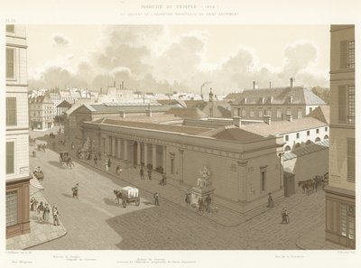 Markt des Tempels, 1840, und Kloster der ewigen Anbetung des Heiligen Sakraments von French School